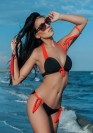 Luxxa Lenceria TANGA ( negro / naranja ) 2
